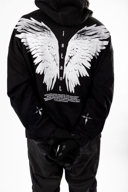 Heavenly Distance Hoodie- BLACK