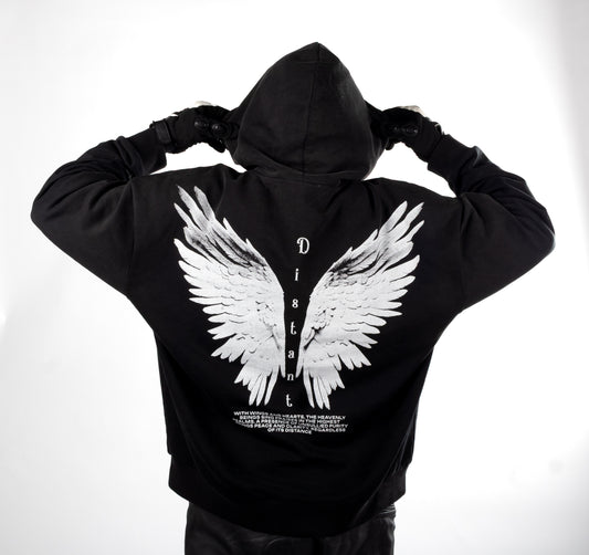 Heavenly Distance Hoodie- BLACK